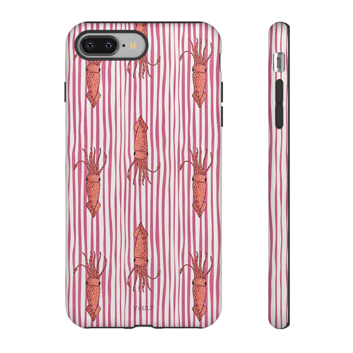 Squid Stripe Phone Case — Pink Nautical Sea Creature Pattern