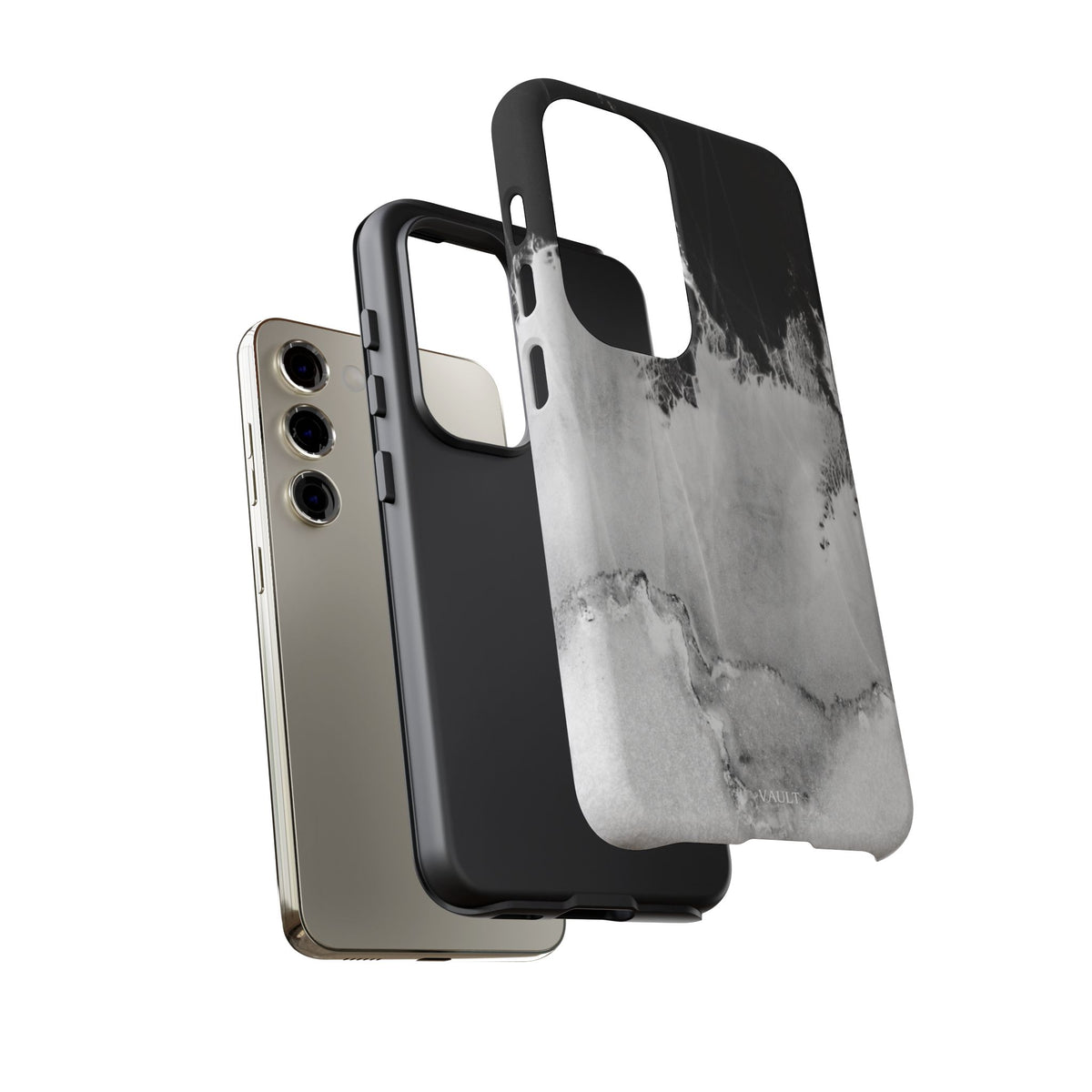 Marble Ink Tough Case — Black & White Abstract Phone Cover