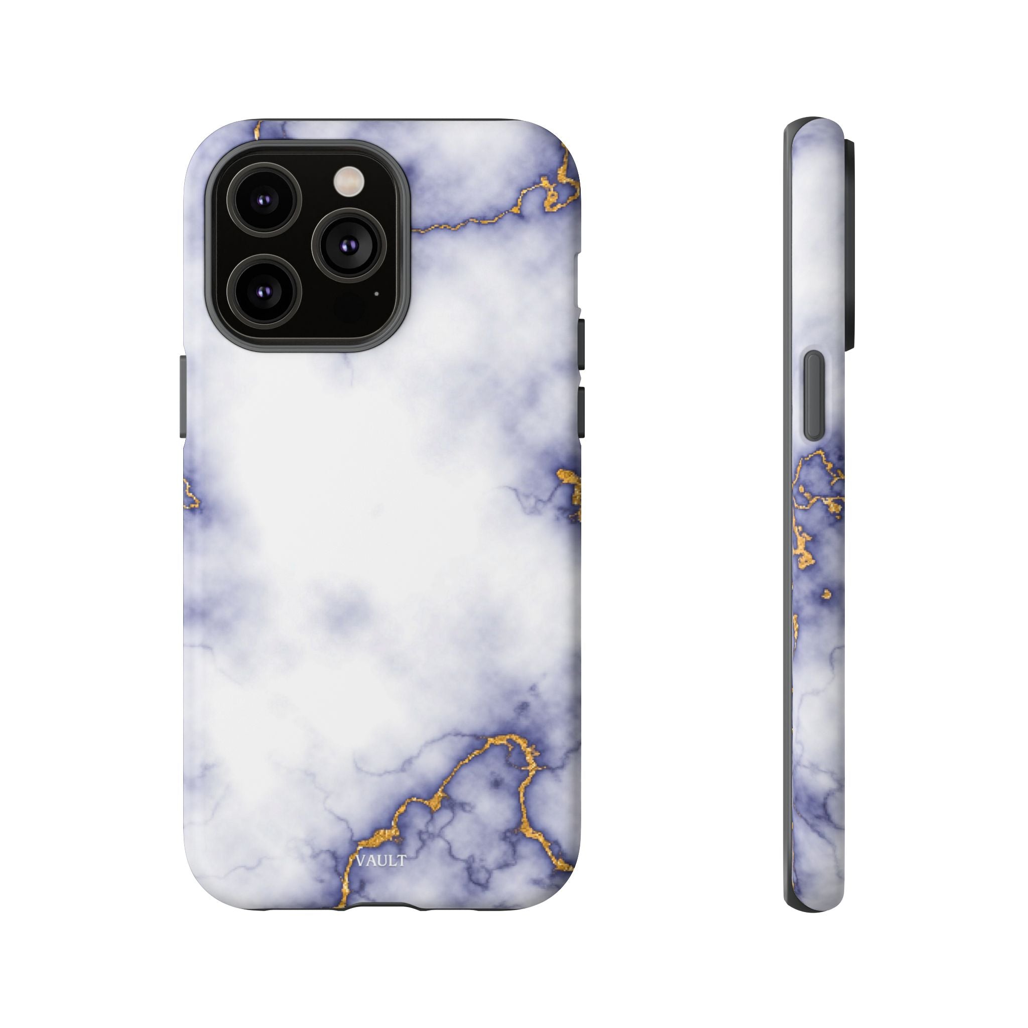 Purple Marble Tough Phone Case with Gold Veins