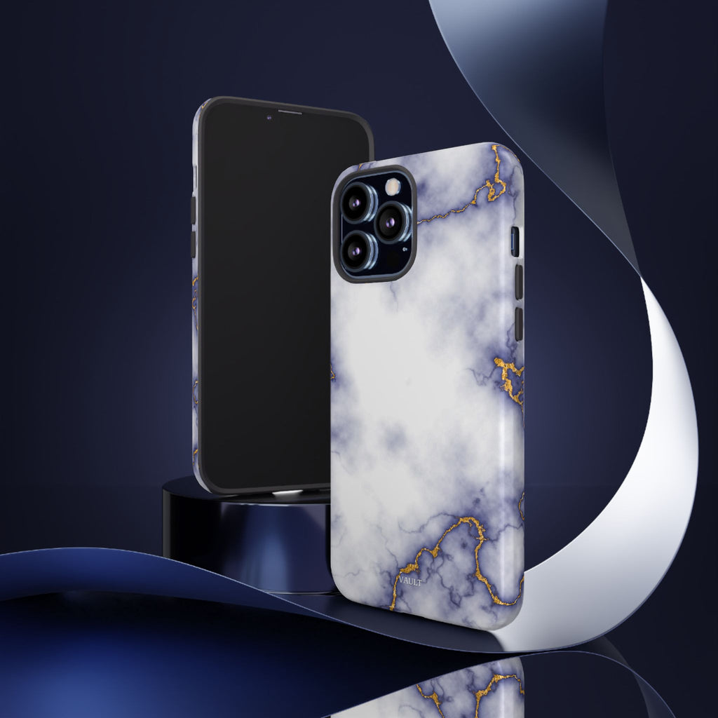 Purple Marble Tough Phone Case with Gold Veins