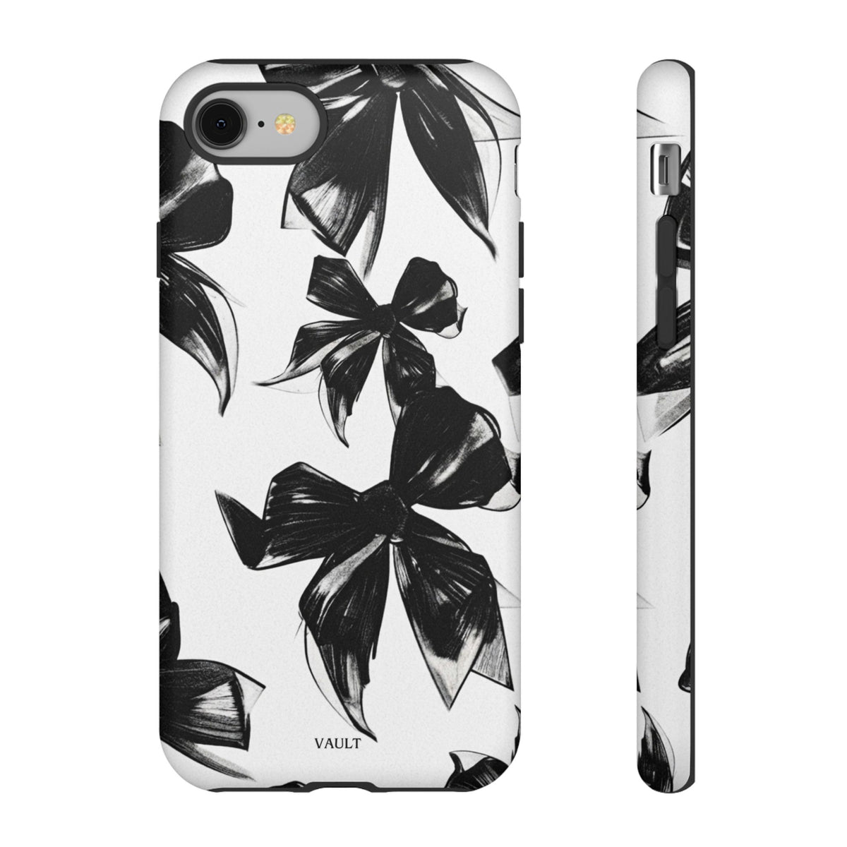 Floral Brushstroke Phone Case — Black & White Botanical Tough Case