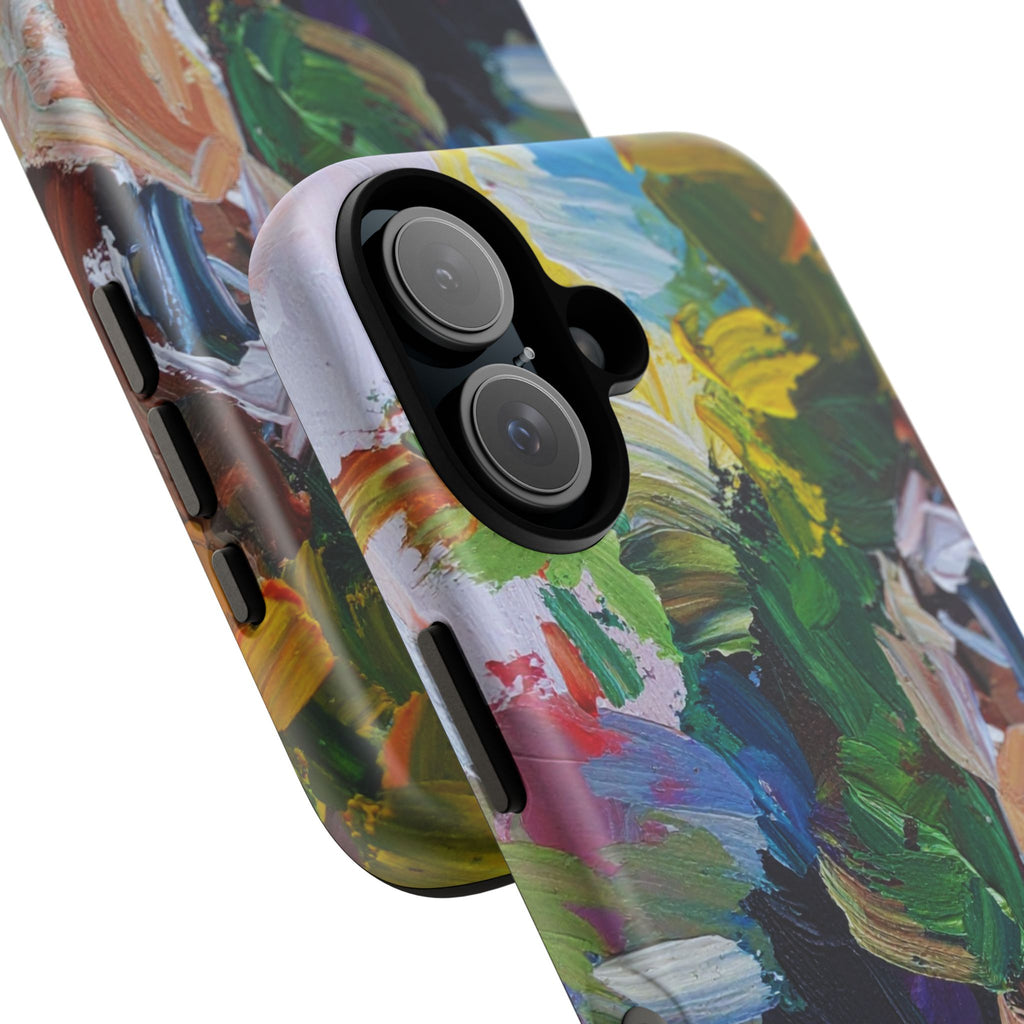 Abstract Paint Brushstroke Phone Case — Colorful Artistic Tough Case