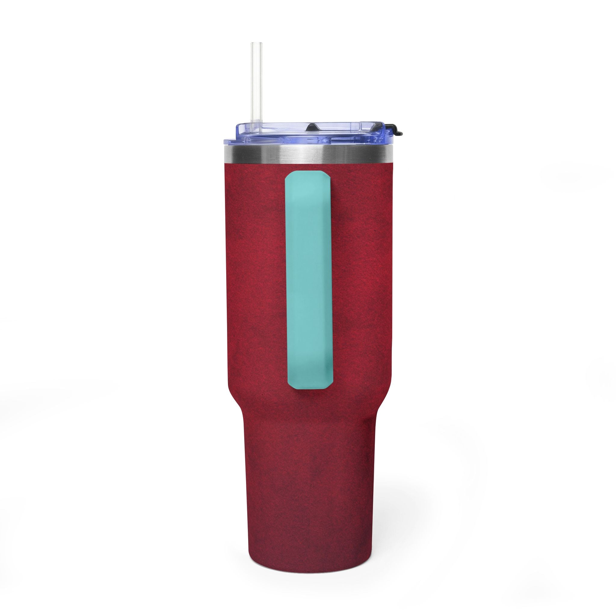 40oz Red Vacuum Tumbler – Insulated Travel Mug with Straw & Handle