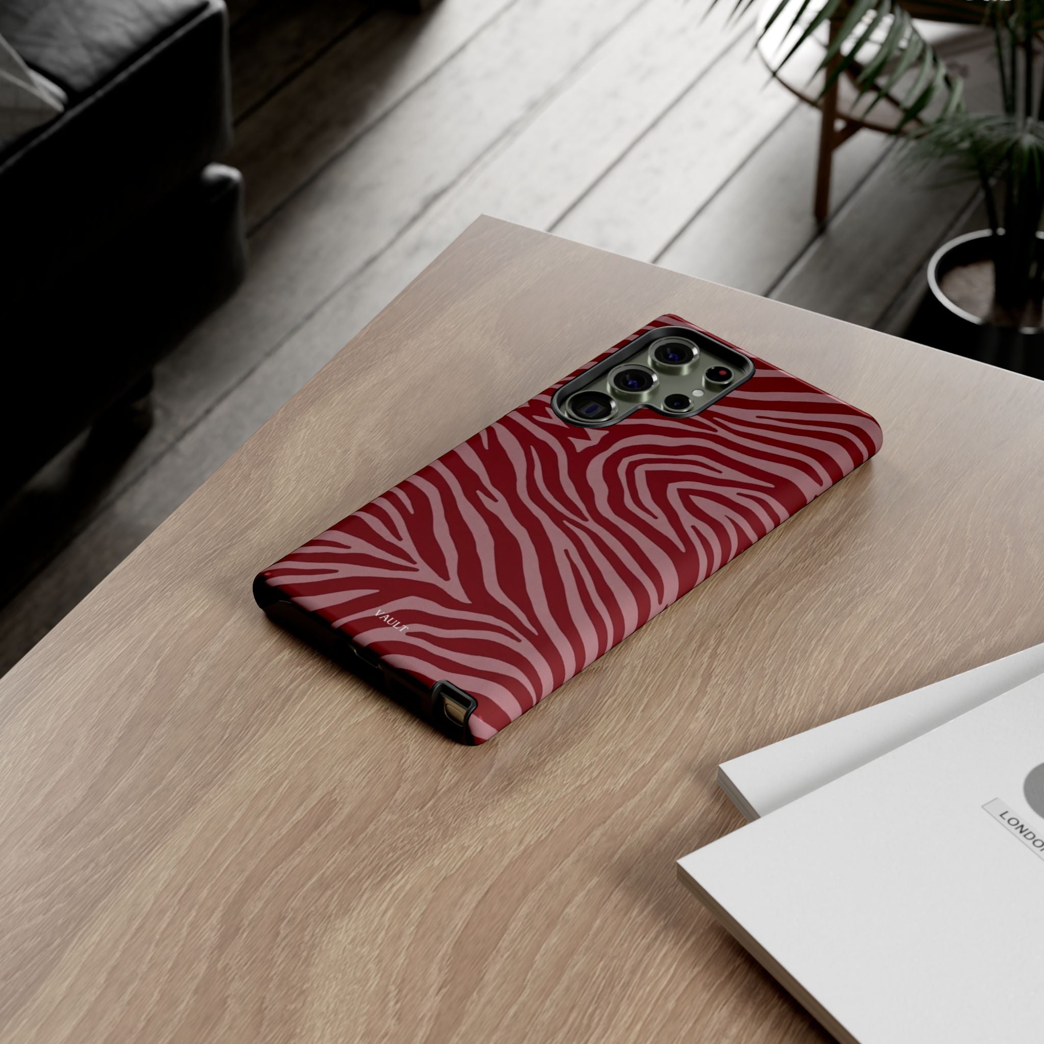 Red Zebra Print Tough Phone Case