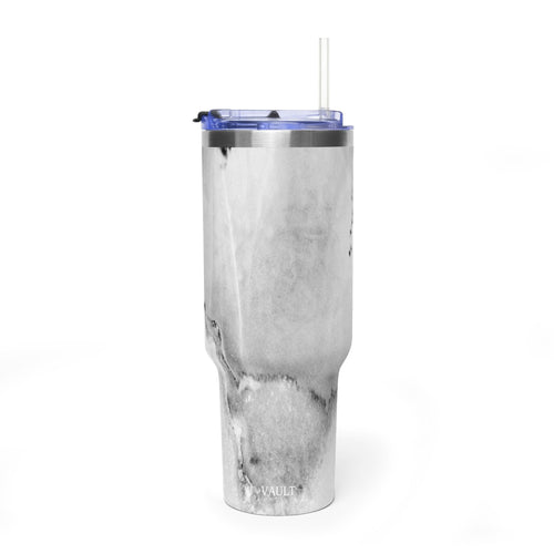 40oz Marble Vacuum Tumbler — Insulated Travel Mug with Handle