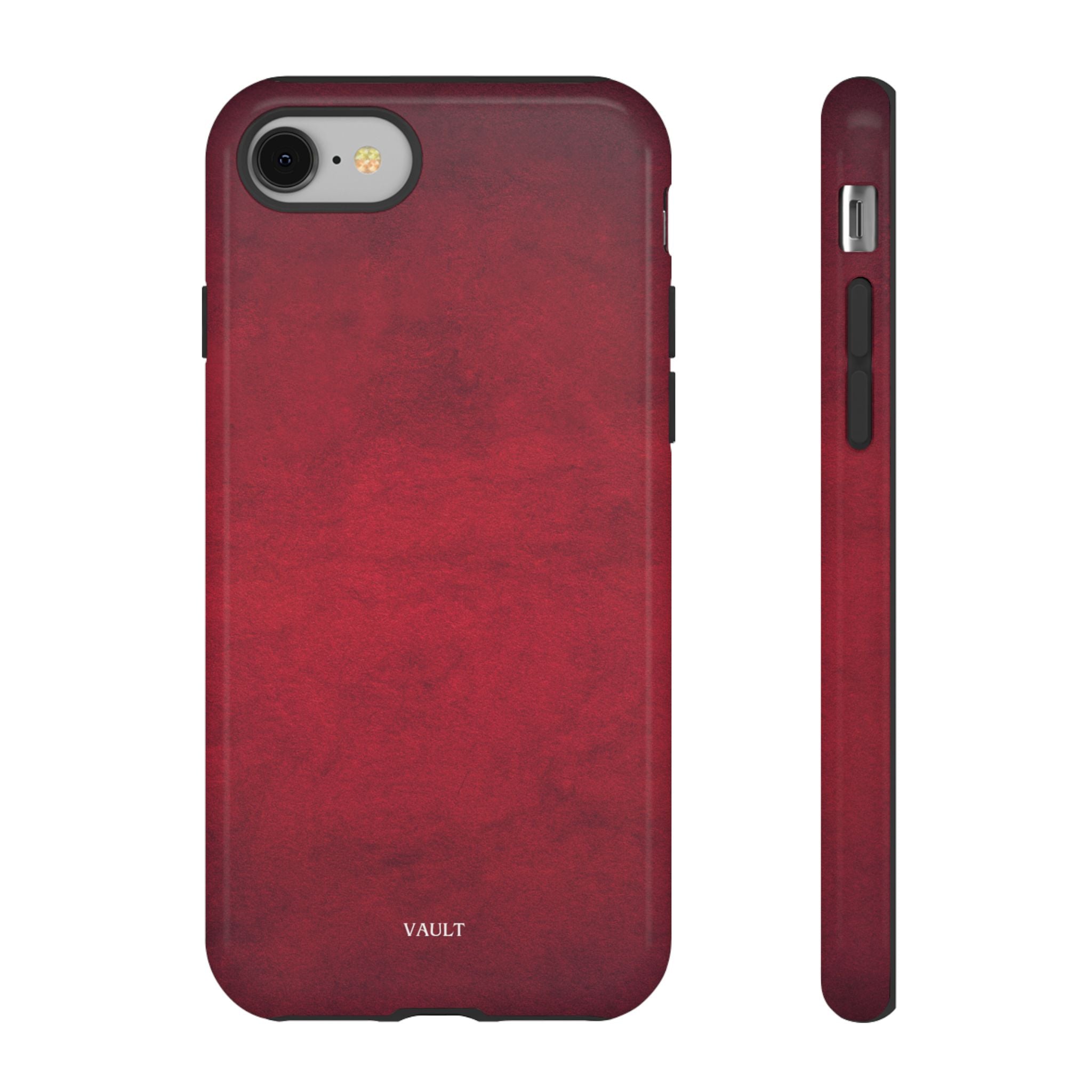 Red Leather Texture Phone Case Impact-Resistant Case