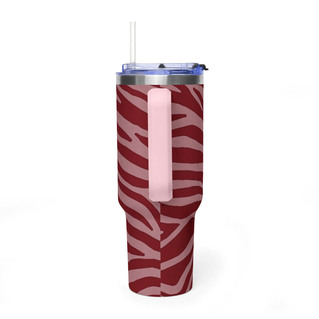 40oz Red Zebra Print Tumbler - Vacuum Insulated Travel Cup