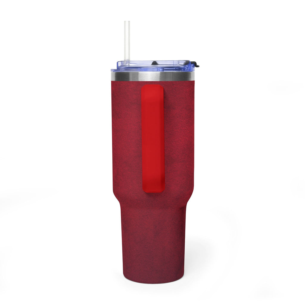 40oz Red Vacuum Tumbler – Insulated Travel Mug with Straw & Handle