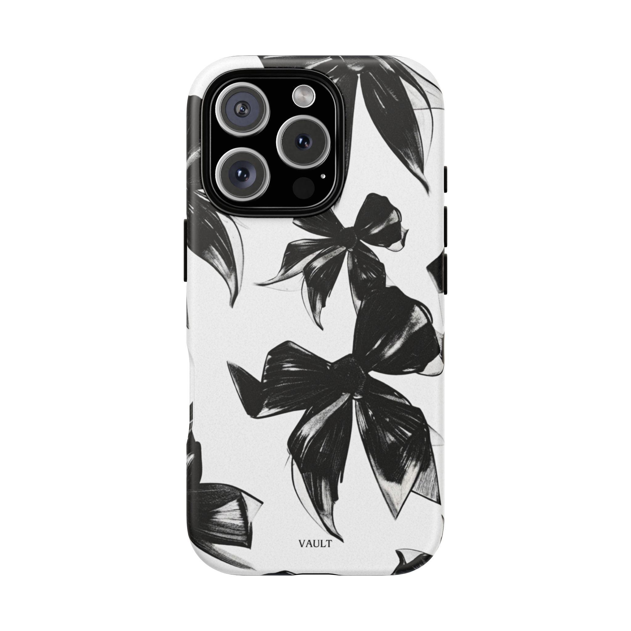 Floral Brushstroke Phone Case — Black & White Botanical Tough Case
