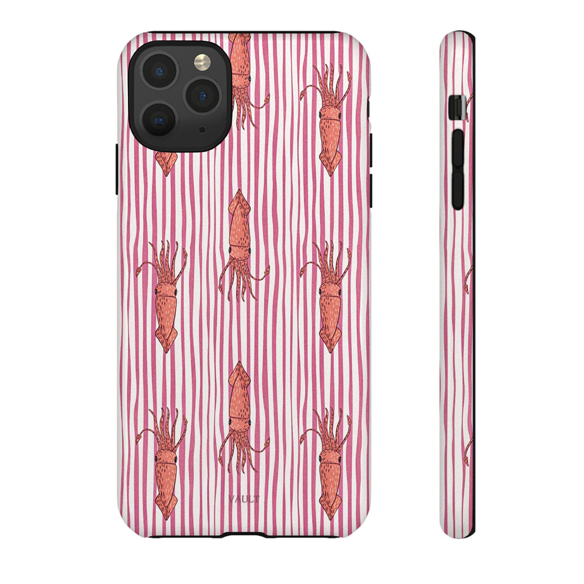 Squid Stripe Phone Case — Pink Nautical Sea Creature Pattern