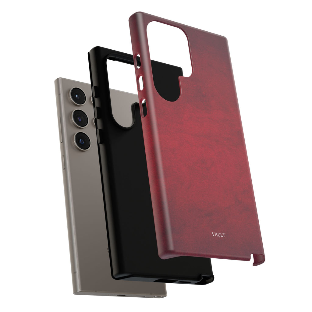 Red Leather Texture Phone Case Impact-Resistant Case