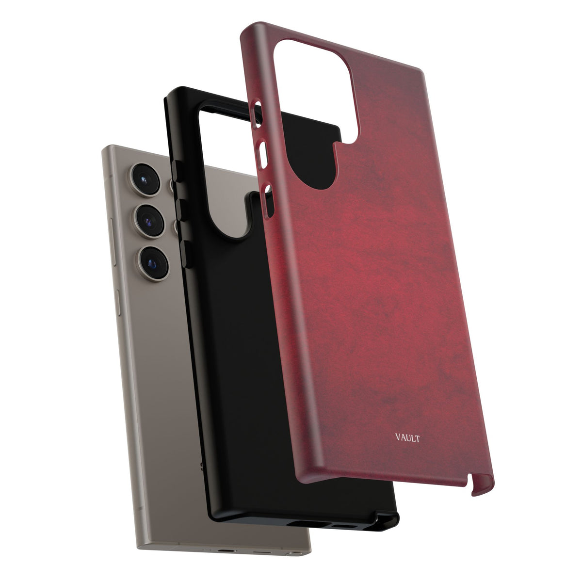 Red Leather Texture Phone Case Impact-Resistant Case
