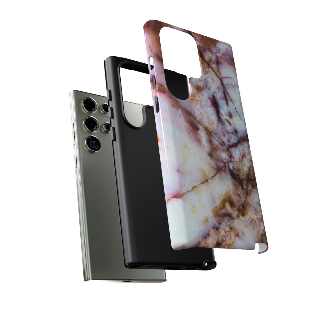 Marble Vein Tough Phone Case — Pink Quartz Protective Cover