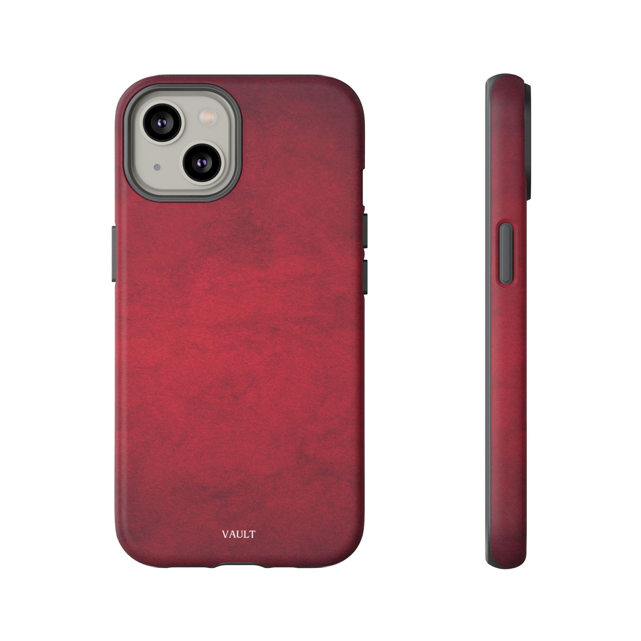 Red Leather Texture Phone Case Impact-Resistant Case
