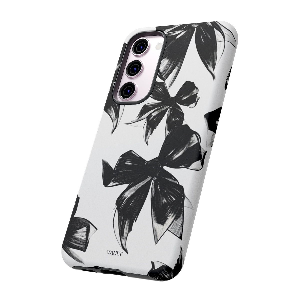 Floral Brushstroke Phone Case — Black & White Botanical Tough Case