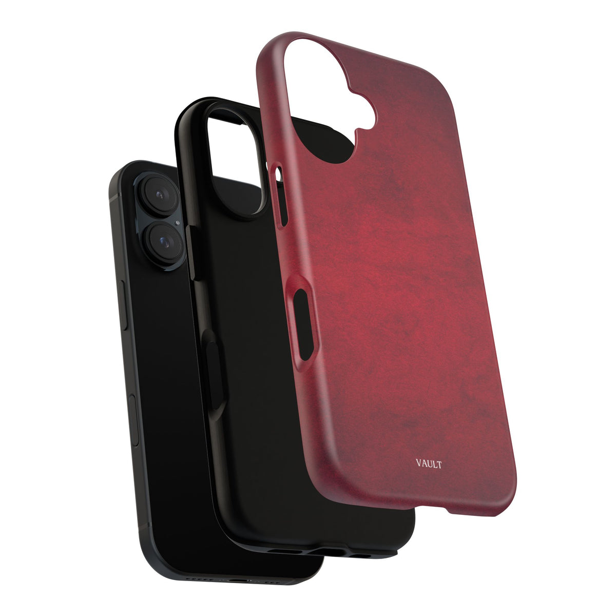 Red Leather Texture Phone Case Impact-Resistant Case