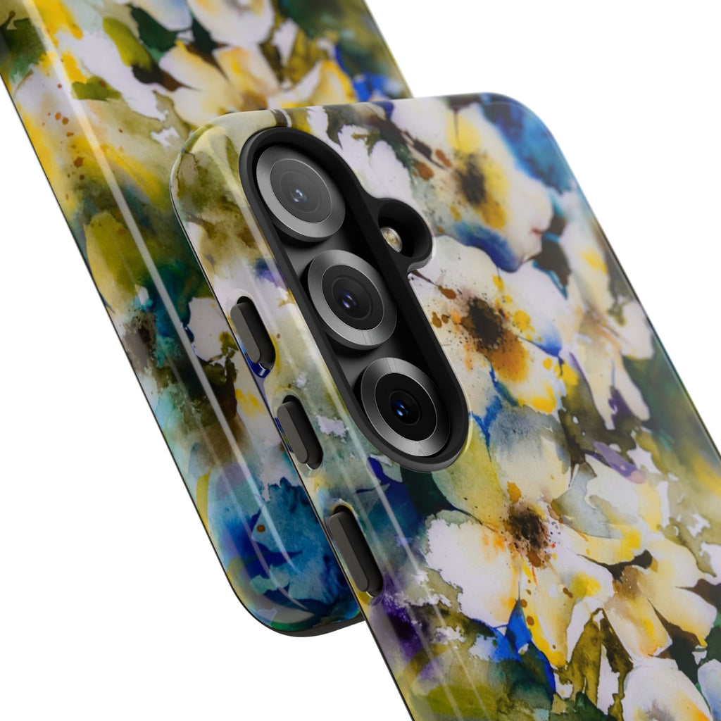 Floral Watercolor Tough Case – Yellow White Blossom Phone Cover