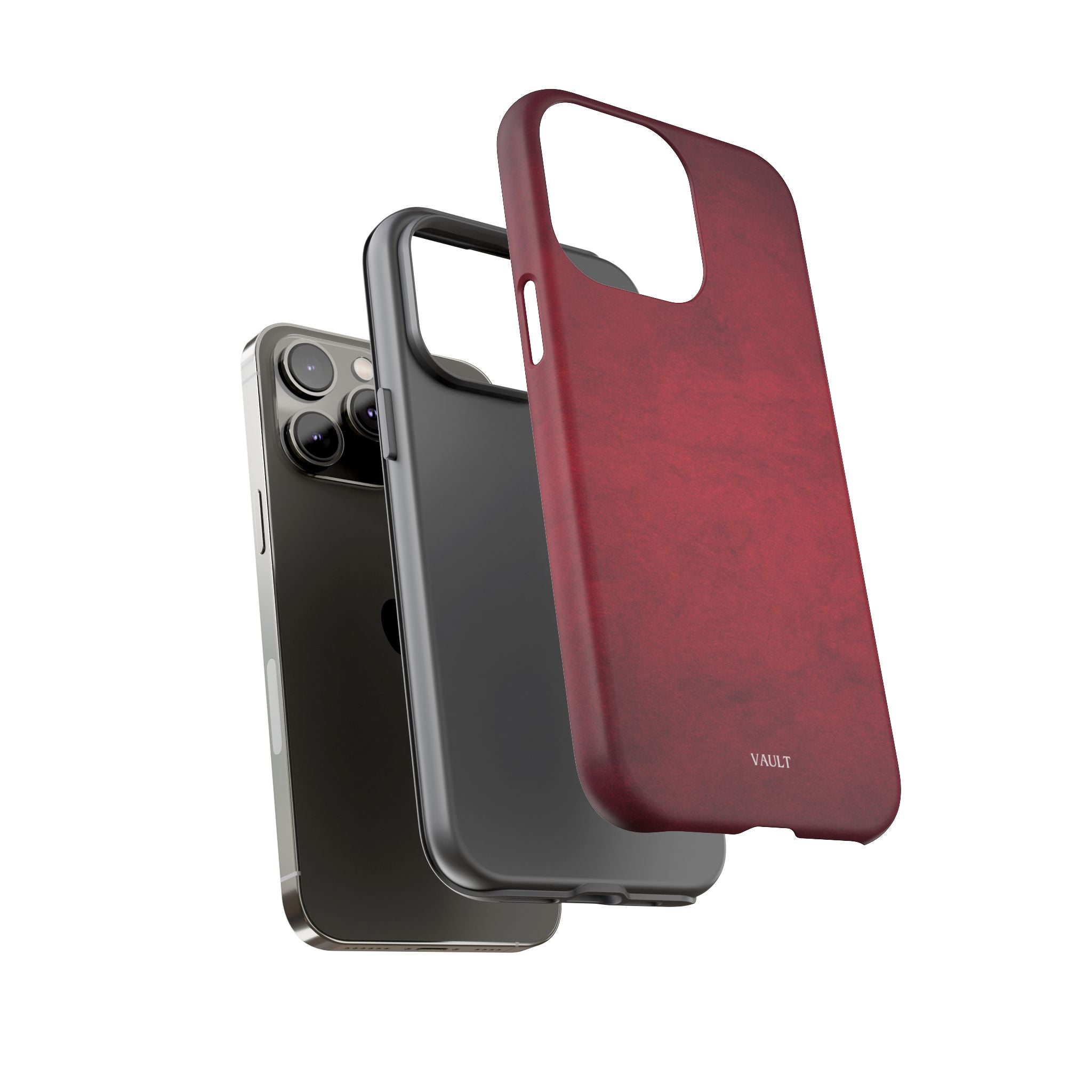 Red Leather Texture Phone Case Impact-Resistant Case