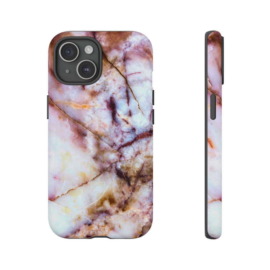 Marble Vein Tough Phone Case — Pink Quartz Protective Cover
