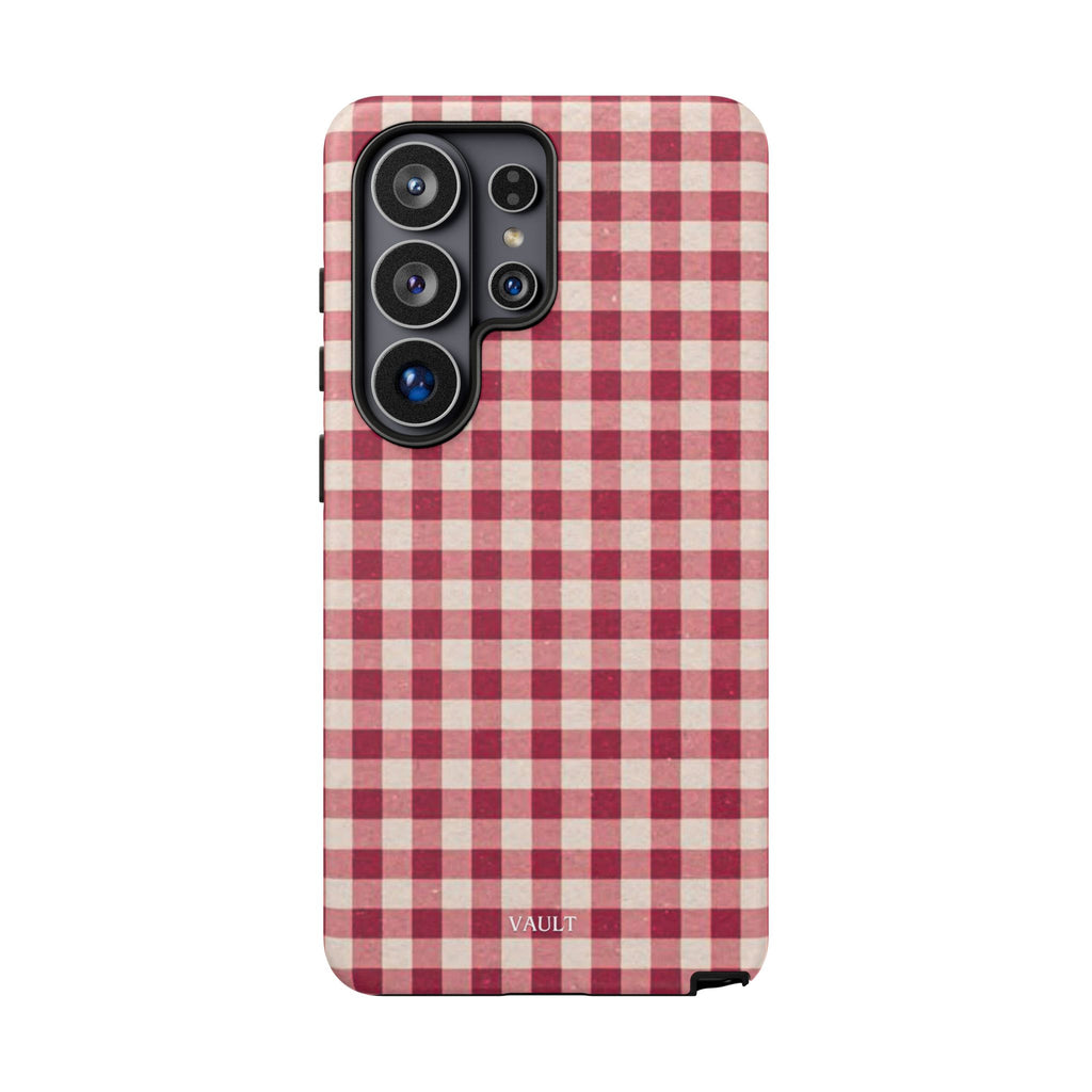Gingham Phone Case — Red Plaid Tough Case