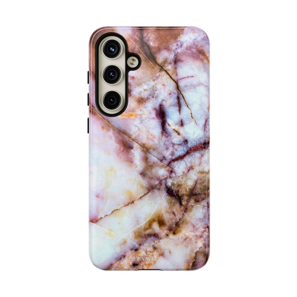 Marble Vein Tough Phone Case — Pink Quartz Protective Cover