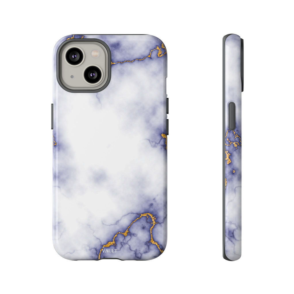 Purple Marble Tough Phone Case with Gold Veins