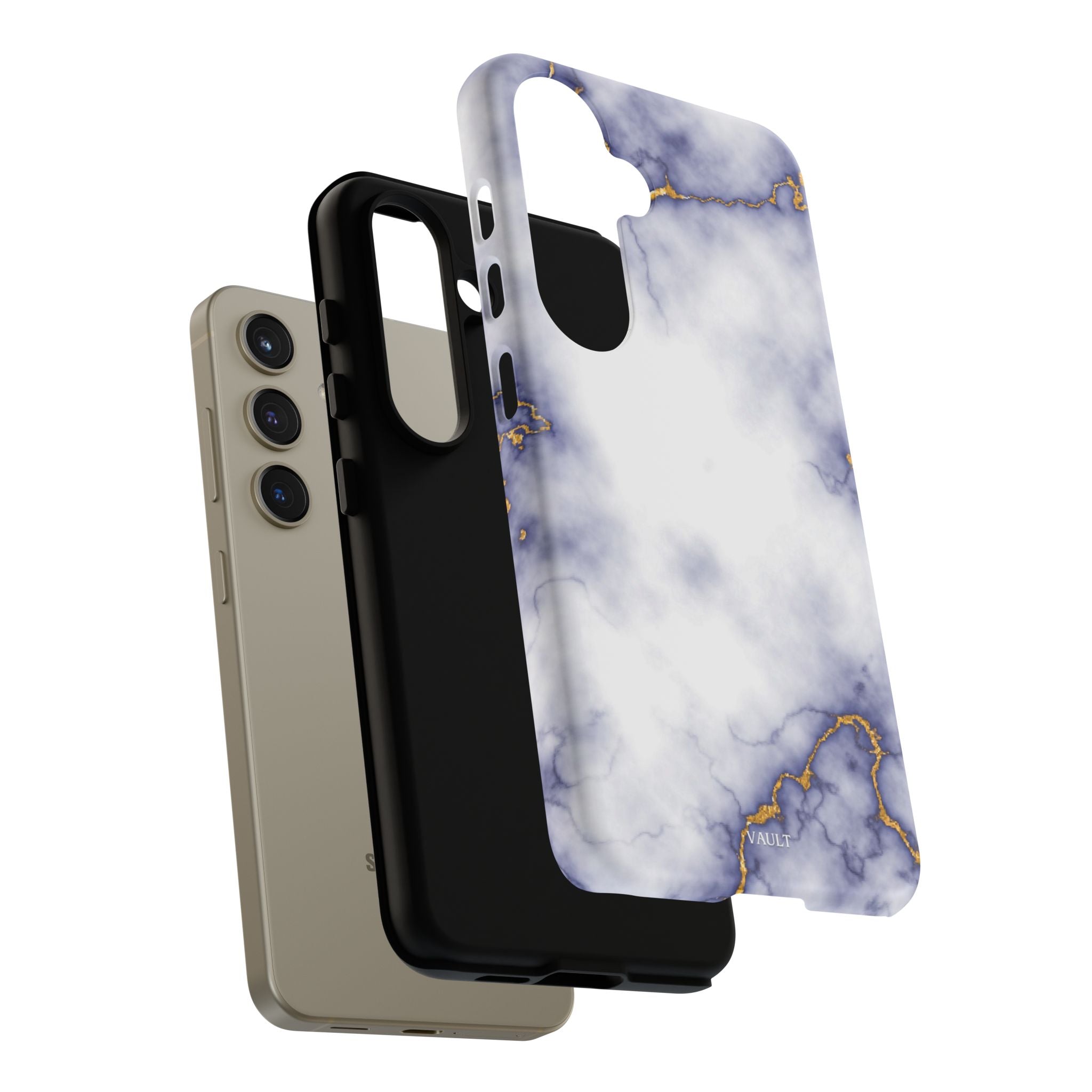 Purple Marble Tough Phone Case with Gold Veins