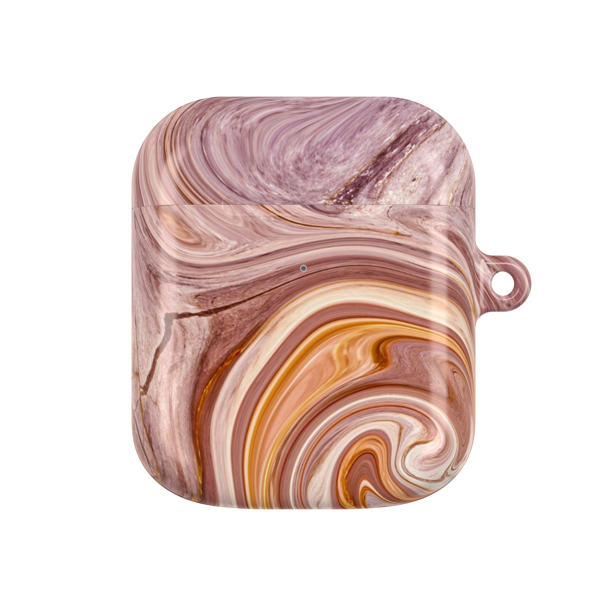 Marble Swirl AirPod Case — Pink & Gold Abstract Protective Cover