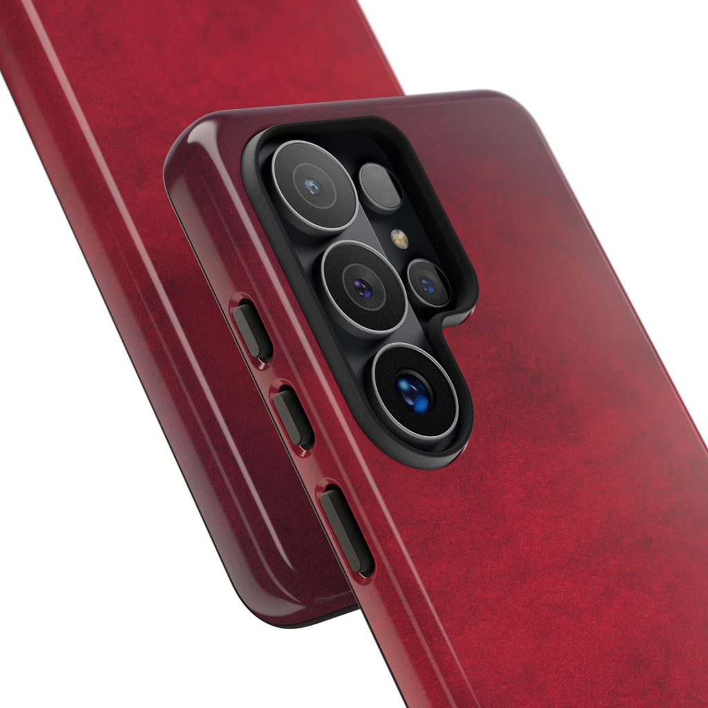 Red Leather Texture Phone Case Impact-Resistant Case