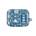 Nautical Tile AirPod Case — Coastal Lighthouse & Sea Creatures Silicone Cover