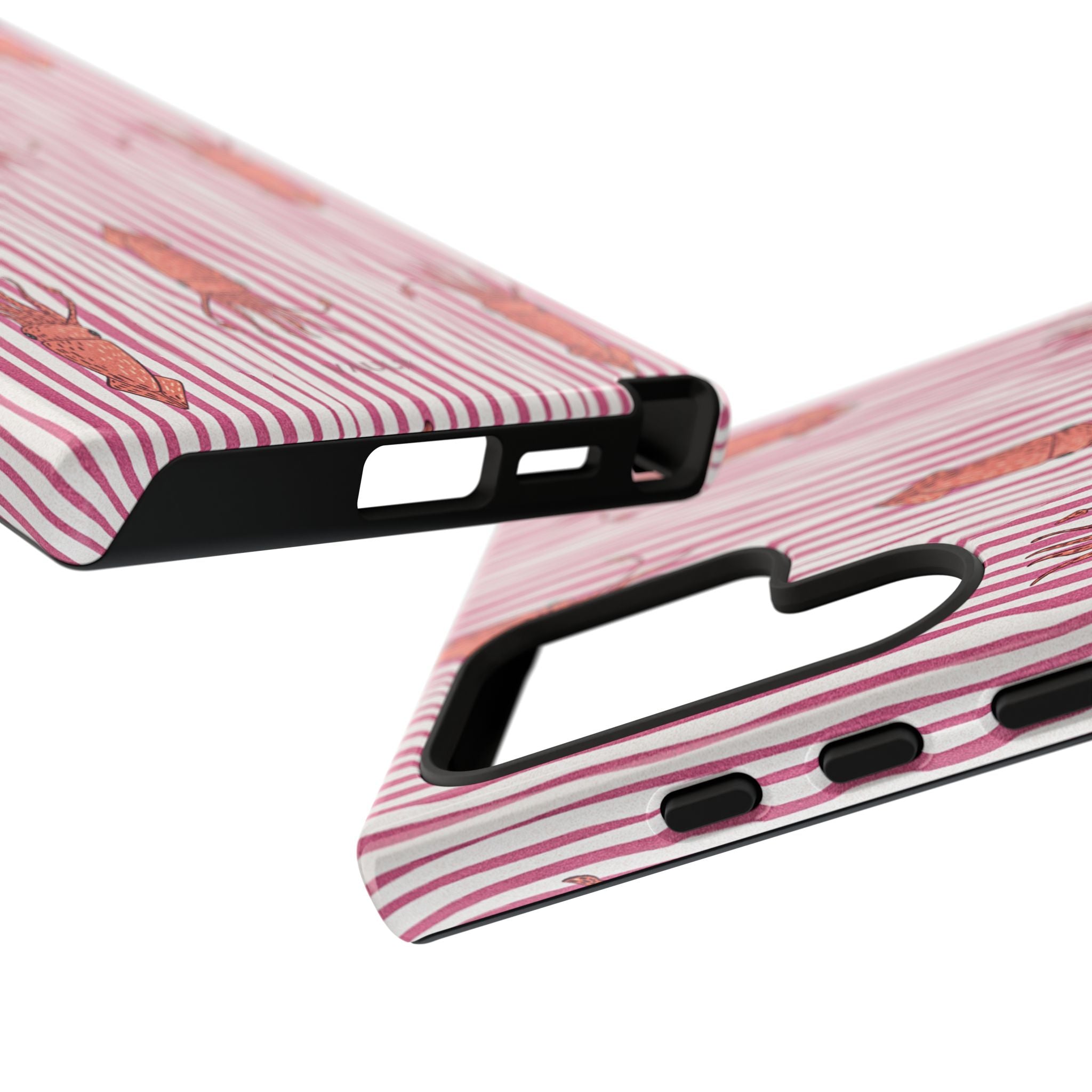 Squid Stripe Phone Case — Pink Nautical Sea Creature Pattern