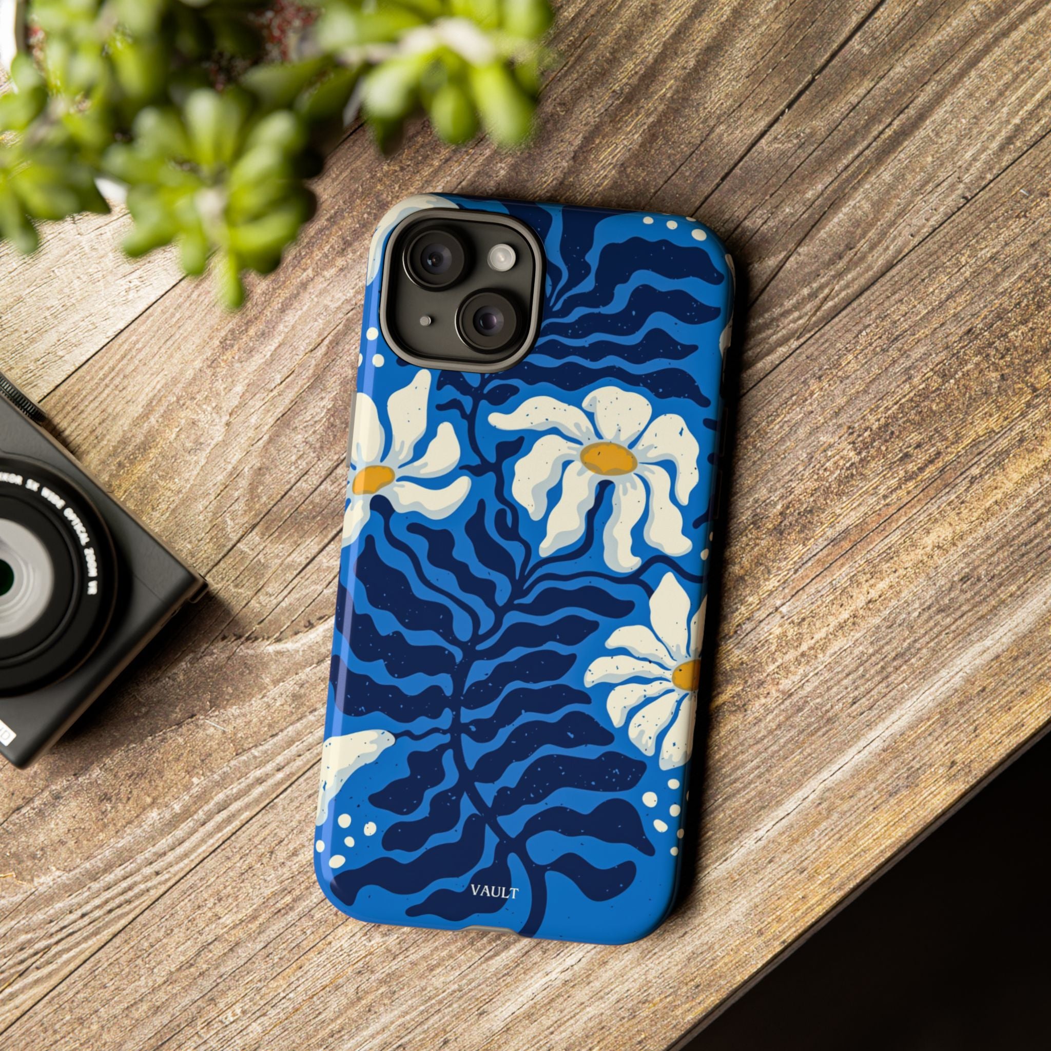 Blue Daisy Tough Phone Case — Floral Protective Phone Cover