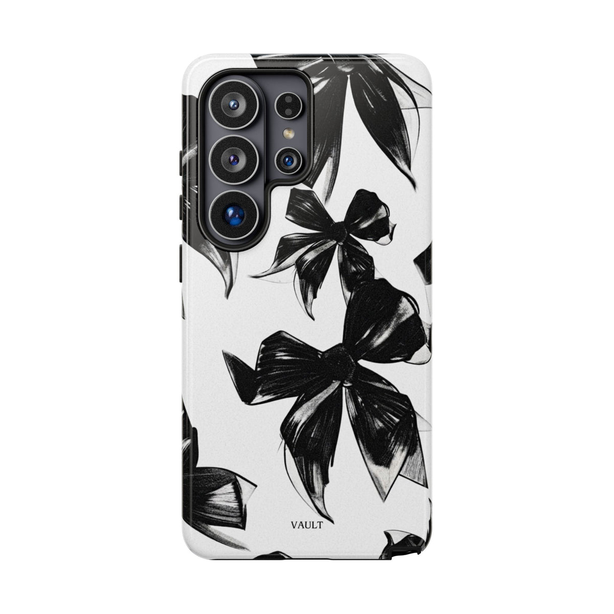 Floral Brushstroke Phone Case — Black & White Botanical Tough Case
