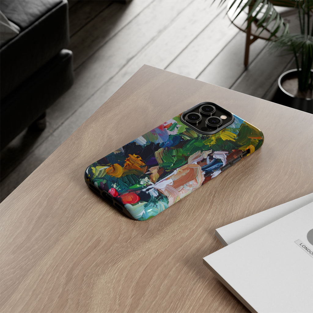 Abstract Paint Brushstroke Phone Case — Colorful Artistic Tough Case