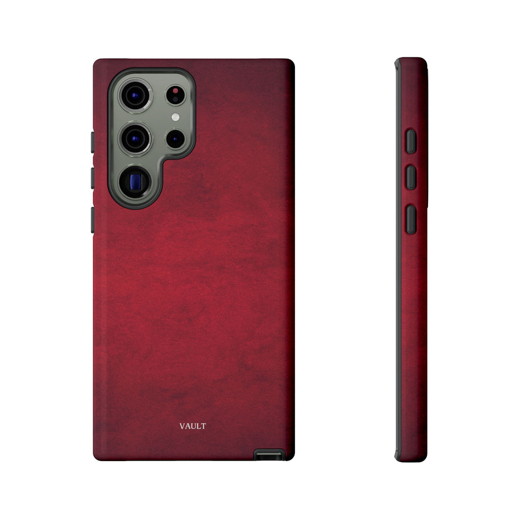 Red Leather Texture Phone Case Impact-Resistant Case