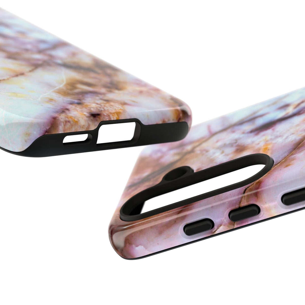 Marble Vein Tough Phone Case — Pink Quartz Protective Cover