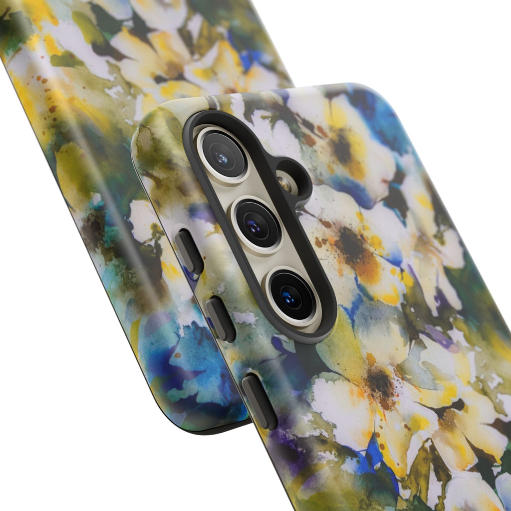 Floral Watercolor Tough Case – Yellow White Blossom Phone Cover