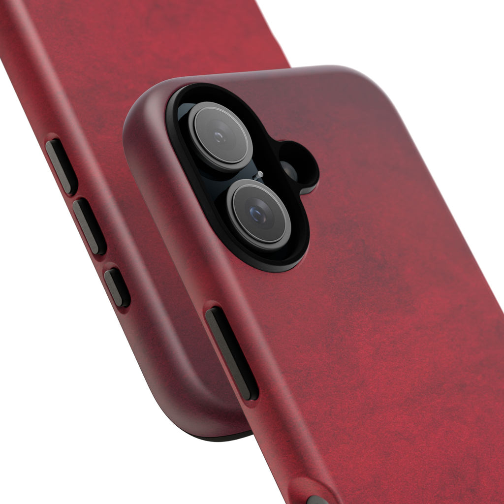 Red Leather Texture Phone Case Impact-Resistant Case