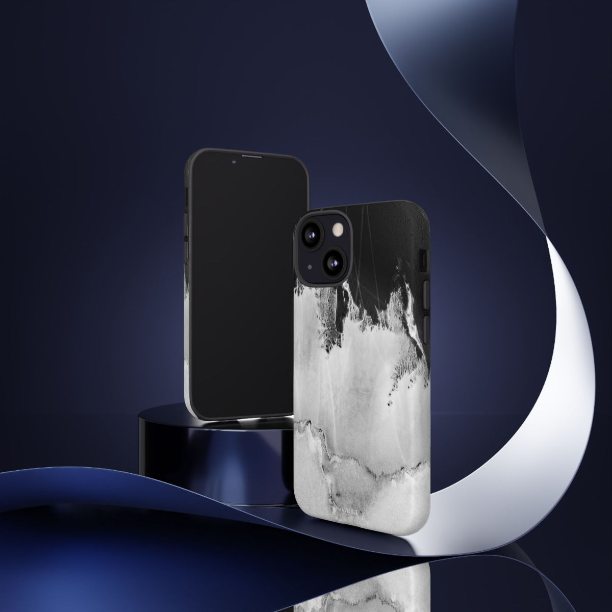 Marble Ink Tough Case — Black & White Abstract Phone Cover