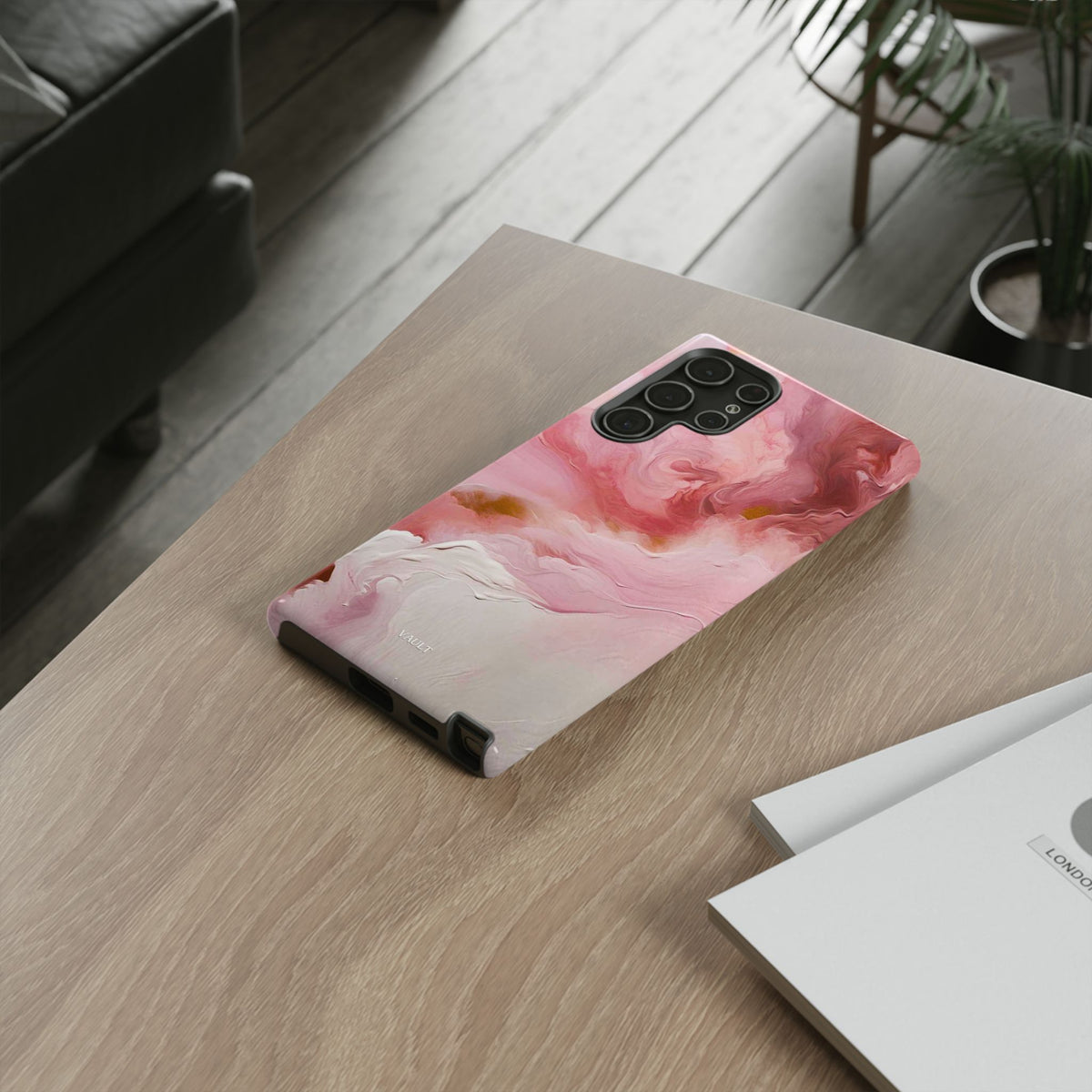 Pink Marble Tough Phone Case — Protective Artistic Phone Cover