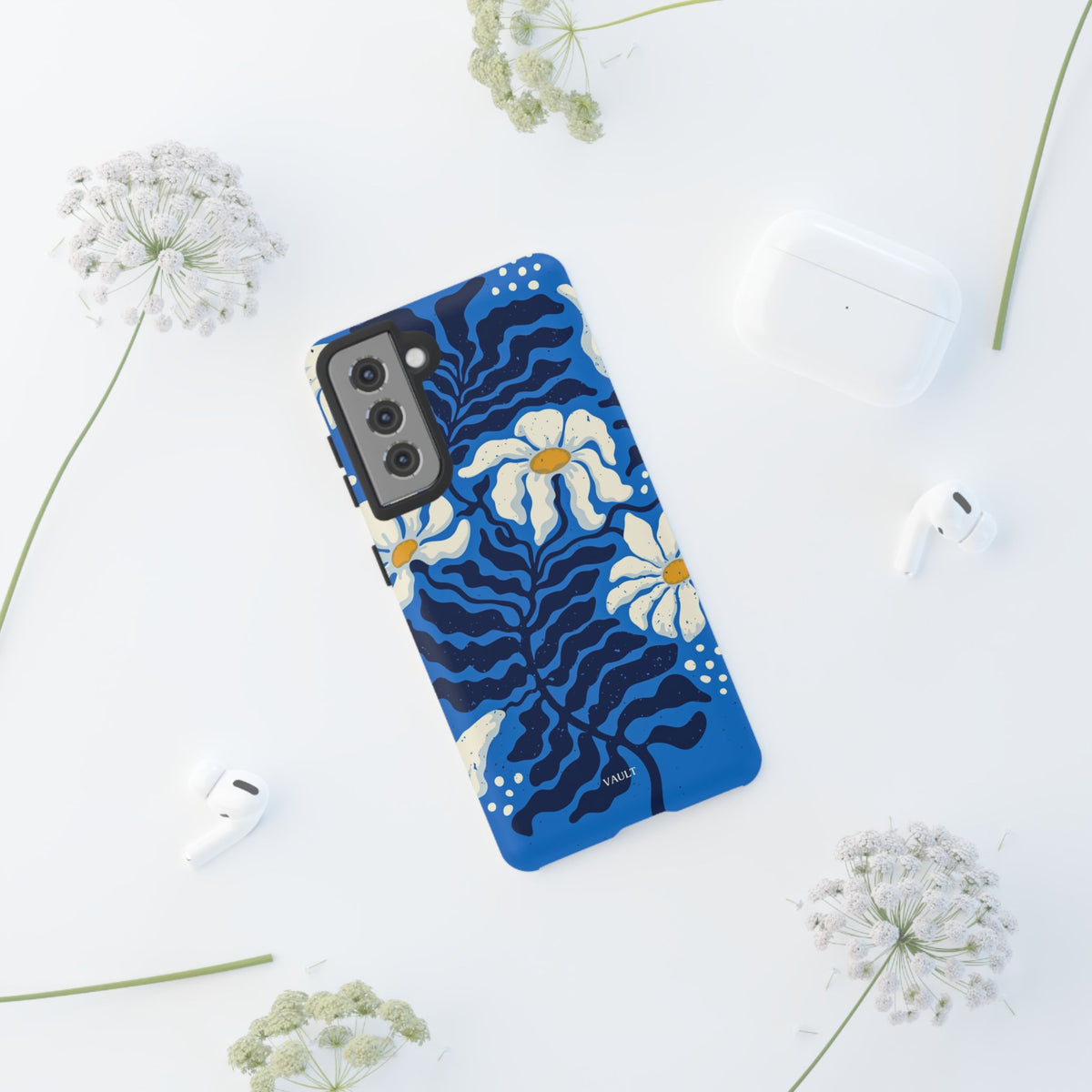Blue Daisy Tough Phone Case — Floral Protective Phone Cover