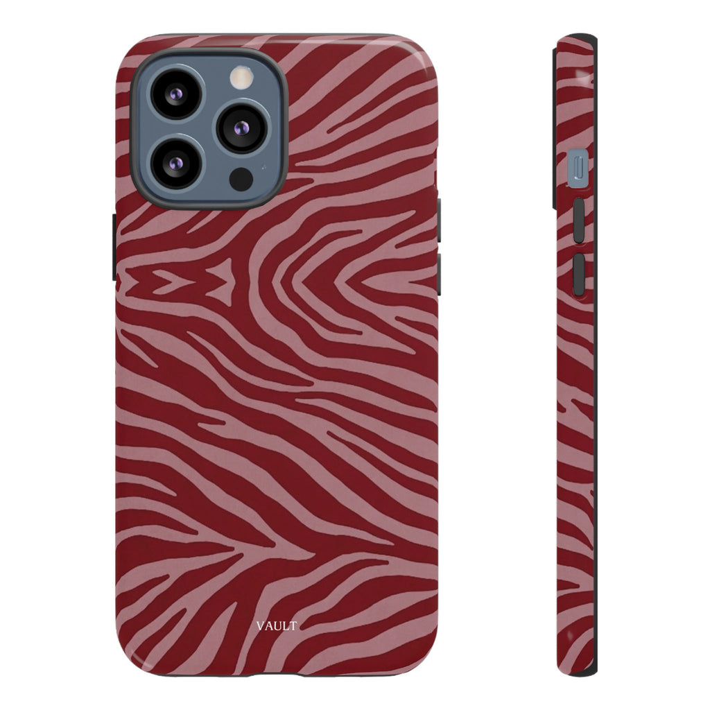 Red Zebra Print Tough Phone Case