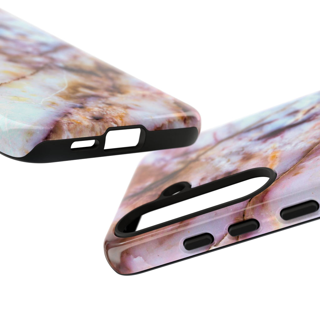 Marble Vein Tough Phone Case — Pink Quartz Protective Cover