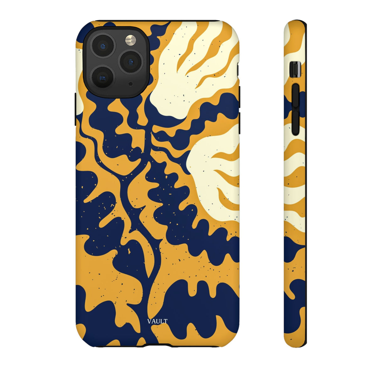 Bold Abstract Floral Phone Case (Navy & Mustard)