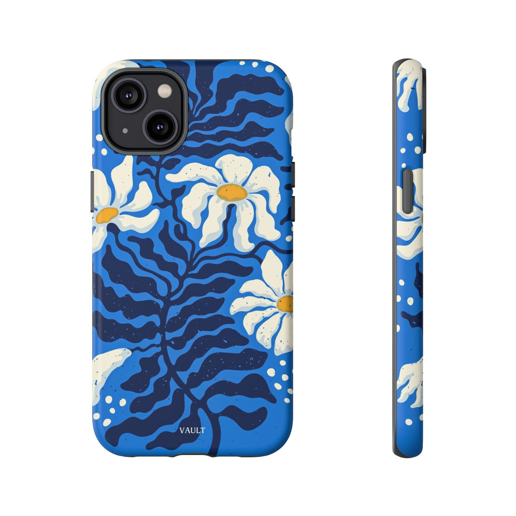 Blue Daisy Tough Phone Case — Floral Protective Phone Cover
