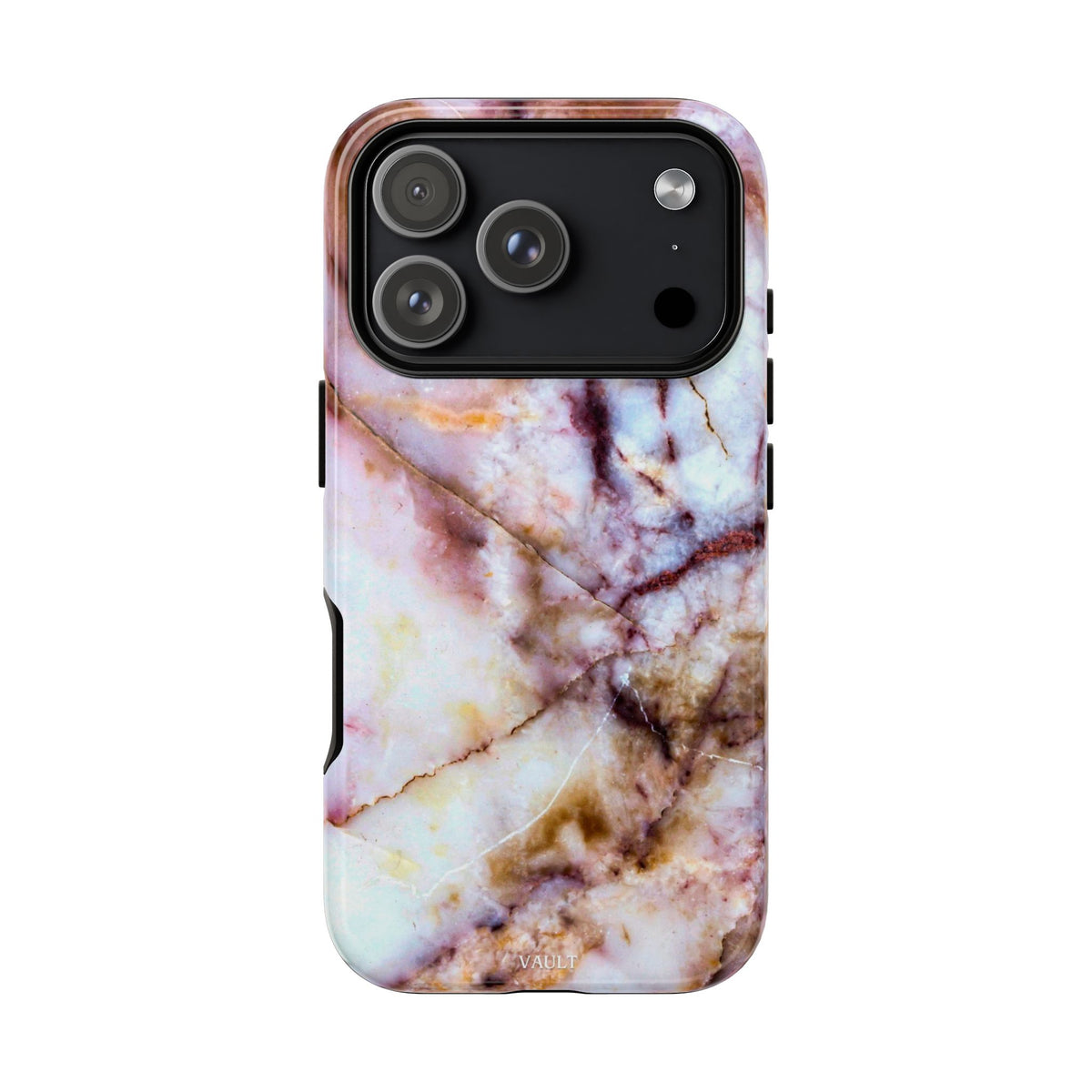 Marble Vein Tough Phone Case — Pink Quartz Protective Cover
