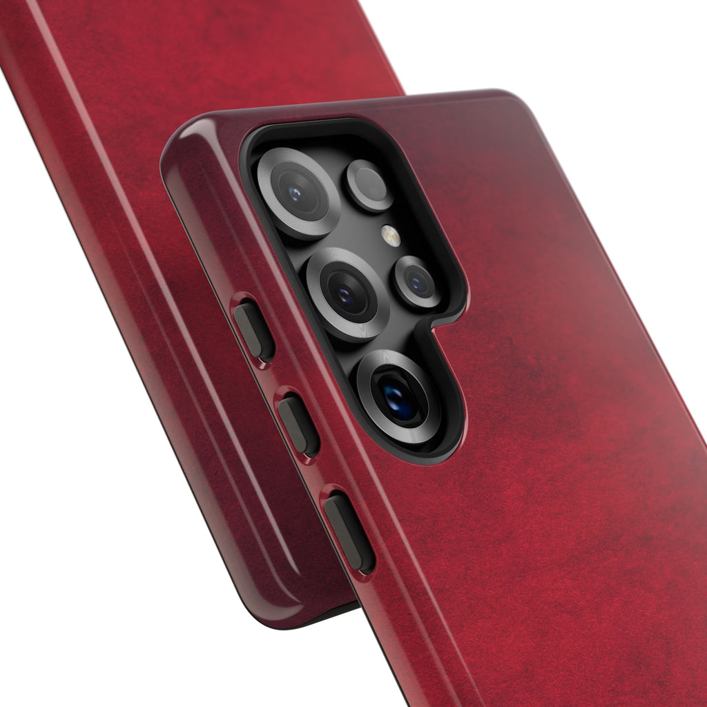 Red Leather Texture Phone Case Impact-Resistant Case
