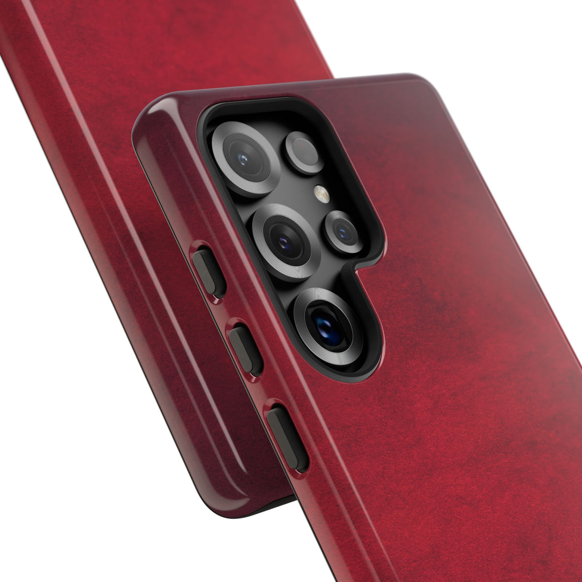 Red Leather Texture Phone Case Impact-Resistant Case