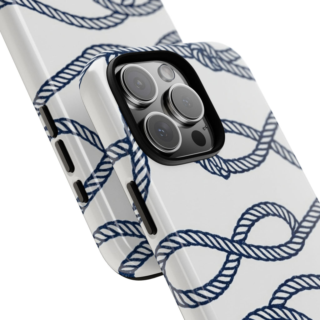 Nautical Rope Tough Case — Protective Phone Cover with Navy Knot Design