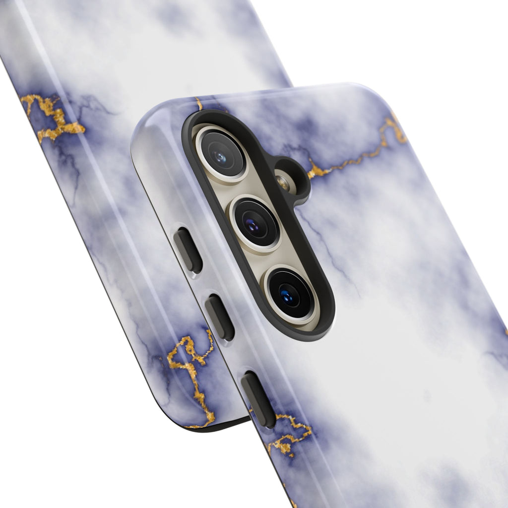 Purple Marble Tough Phone Case with Gold Veins